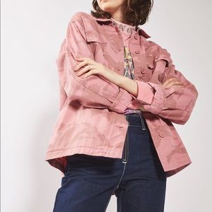 Topshop pink camo shacket